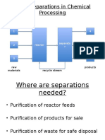 Using Separations in Chemical Processing