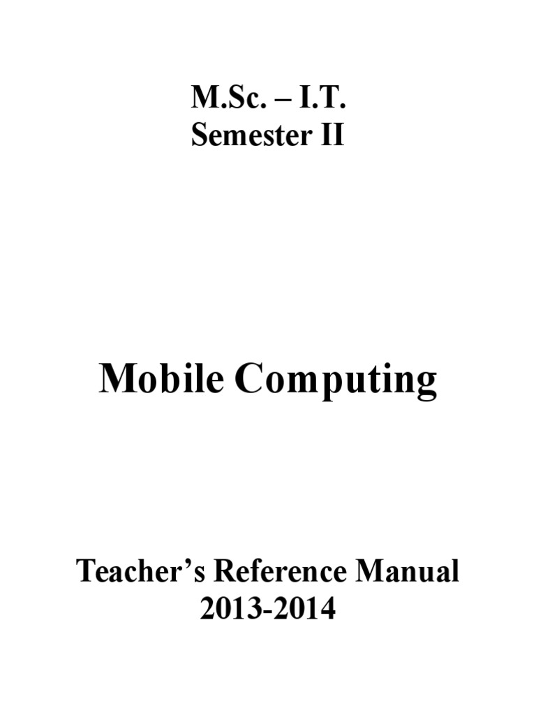 Mobile Computing Teacher's Manual | PDF | Uniform Resource Identifier ...
