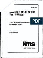 Processing of 18% Ni Maraging Steel (350 Grade) : Army Materials Research Center