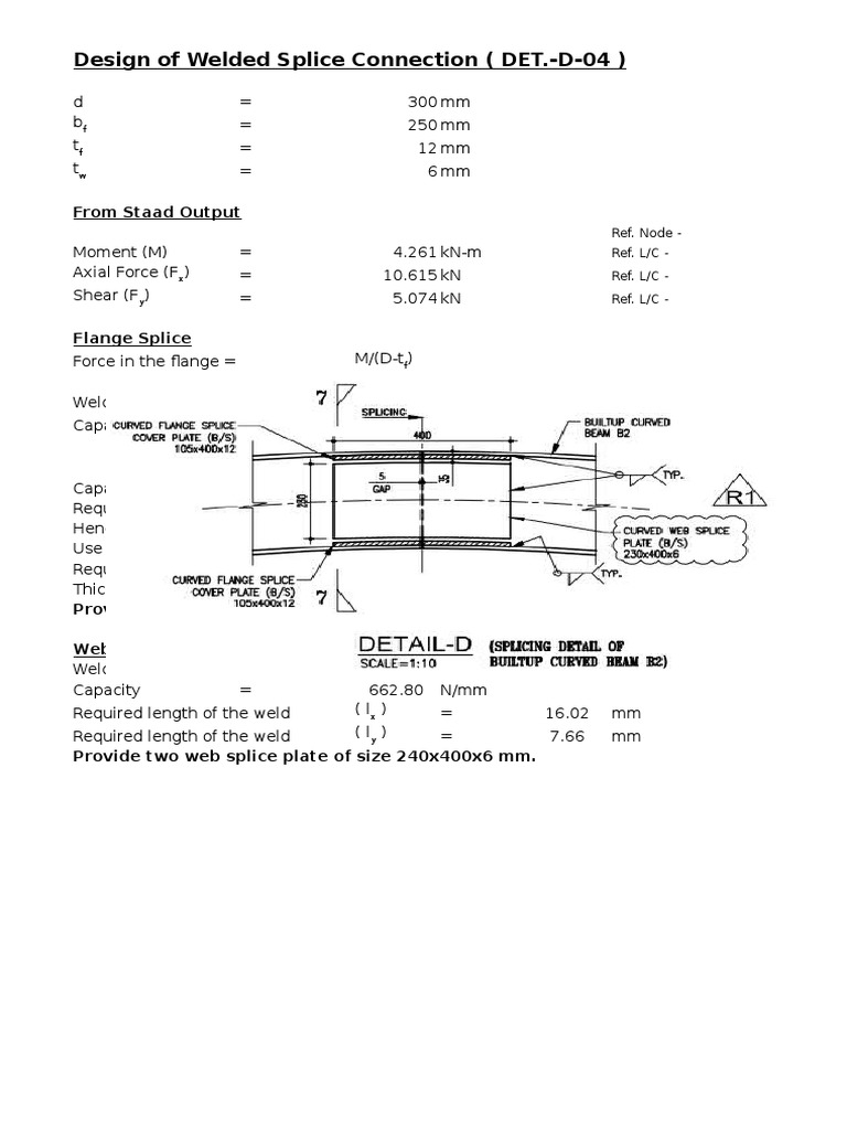 Welded Beam Splice Connection Design | PDF | Building Engineering ...