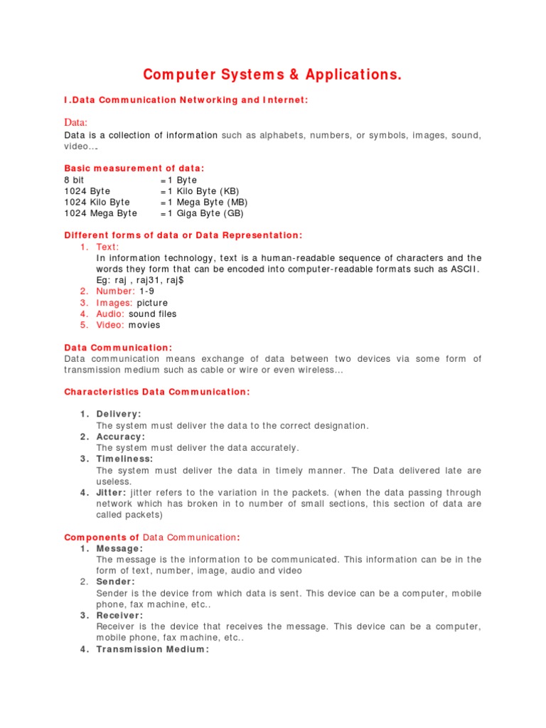 Data Communication Network and Internet PDF | PDF | Osi Model | Network ...