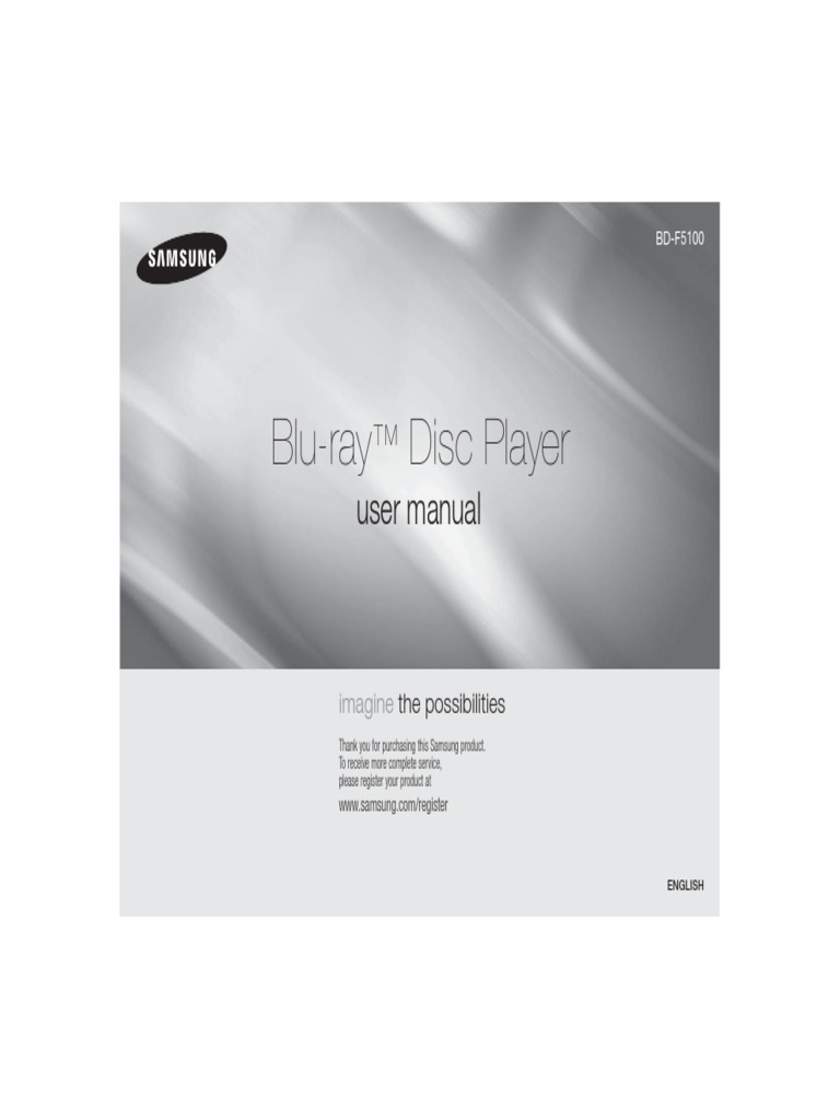Samsung BDF5100 Bluray Disc Player Manual.pdf Hdmi Blu Ray