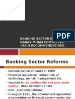 Banking Sector Reforms - Narasimham Committee - Main Recommendations