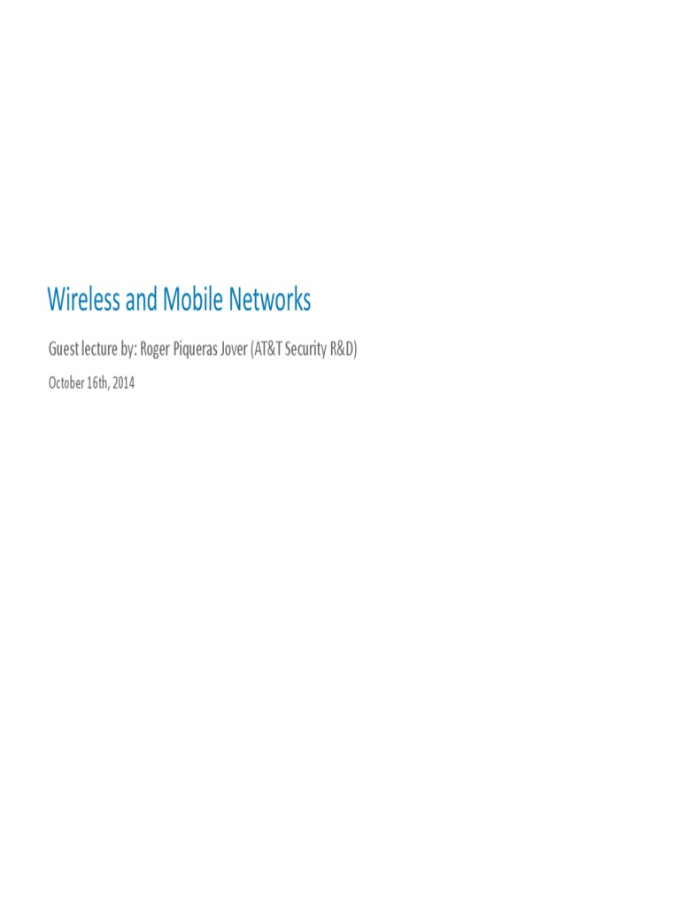 Wireless Networks by Roger Piqueras Jover | PDF | Cellular Network ...