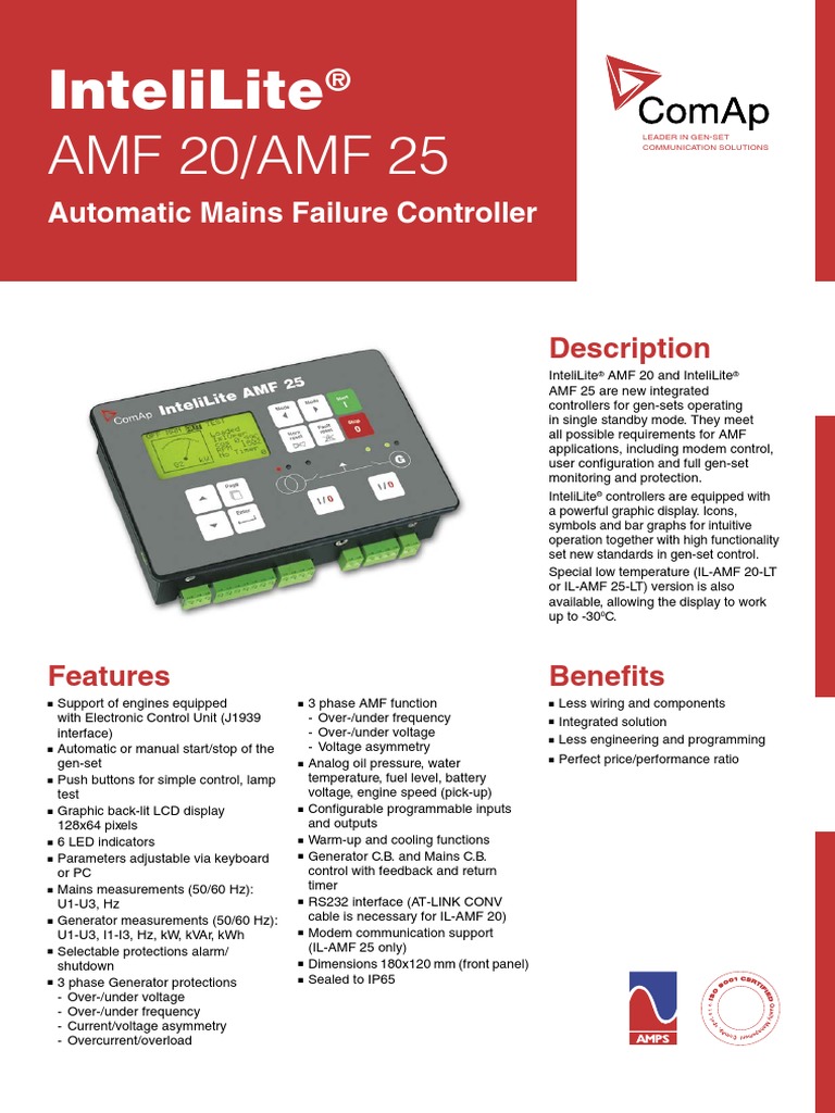 InteliLite AMF 20 25 | Mains Electricity | Electrical Engineering