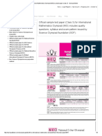 International Mathematics Olympiad (IMO) - Sample Paper - Class 5 - Olympiad Tester