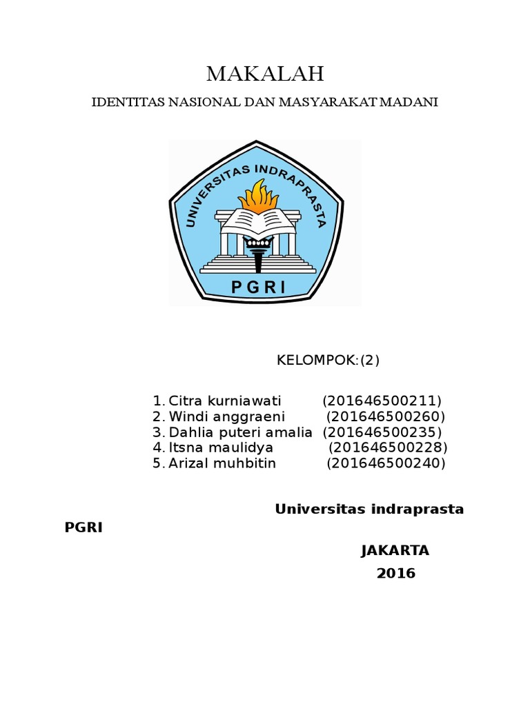Makalah Identitas Nasional Dan Masyarakat Madani
