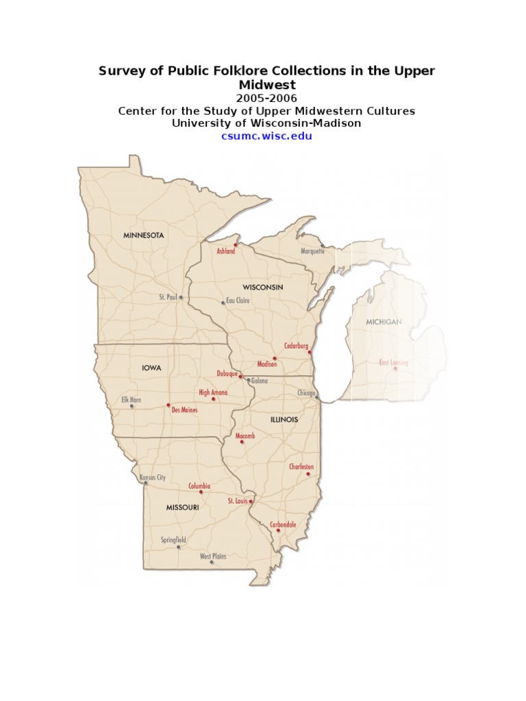 Upper Midwest Folklore Collections Survey | PDF | Folklore | Archive