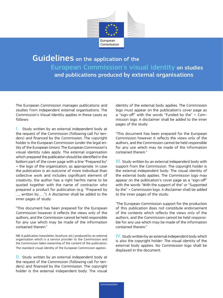 EC Visual Identity Guidelines for Publications | PDF | European ...