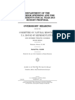 House Hearing, 112TH Congress - Department of The Interior Spending and The President's Fiscal Year 2013 Budget Proposal