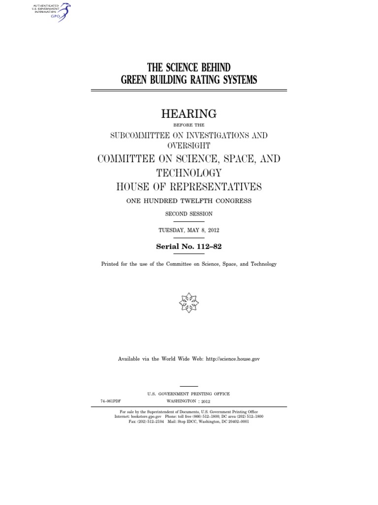 Hearing The Science Behind Green Building Rating Systems PDF