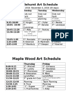 2016-2017 Art Schedule