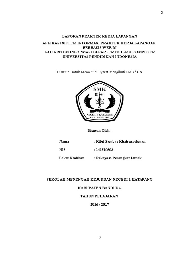 Contoh Laporan Pkl Tentang Website Seputar Laporan