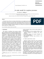 Pseudo-Second Order Model For Sorption Processes: Y.S. Ho, G. Mckay