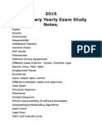 2015 Preliminary Yearly Exam Study Notes