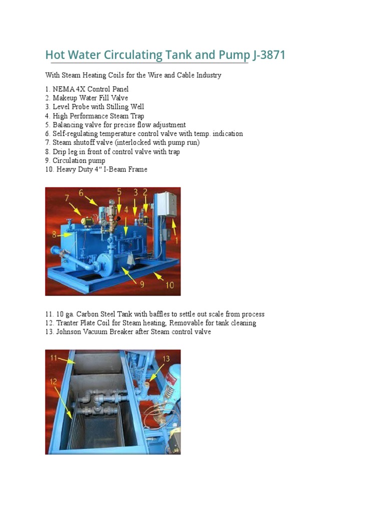 Hot Water Circulating Tank and Pump J | PDF | Water Heating | Valve