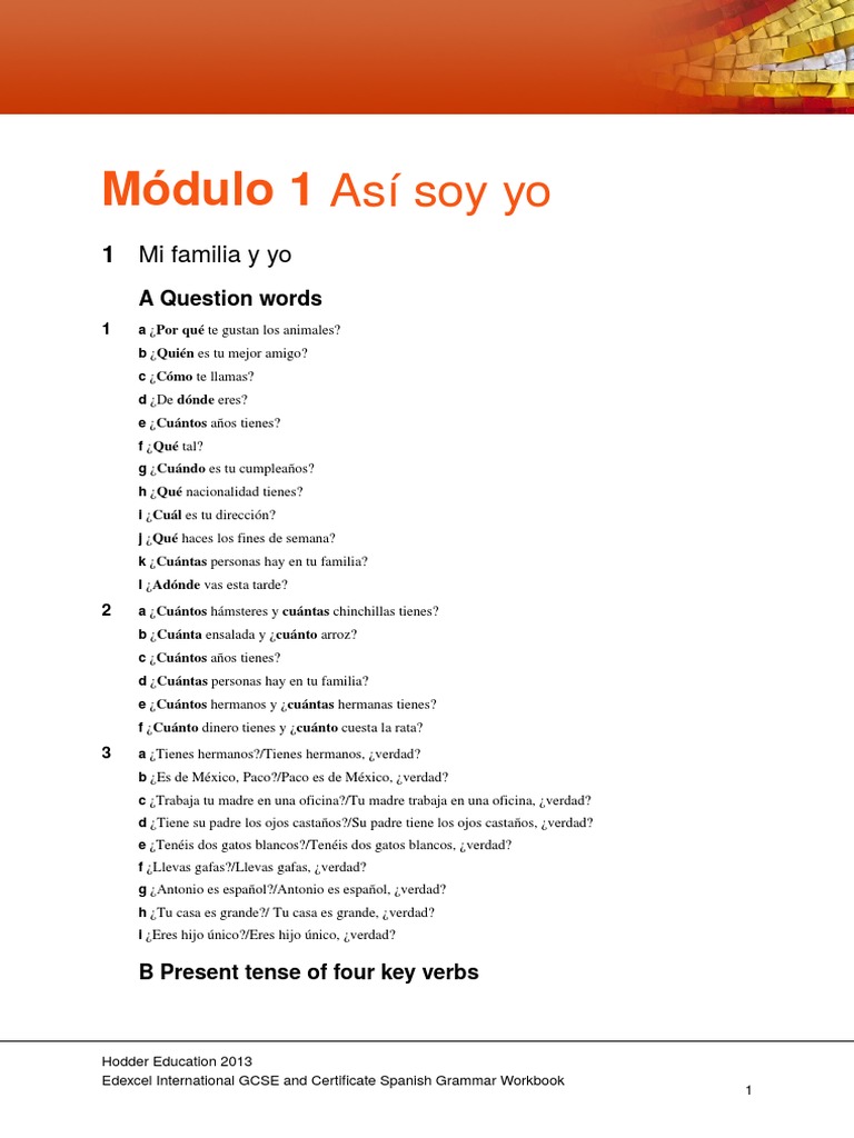 Edexcel IGCSE Spanish Grammar Answers Ocio