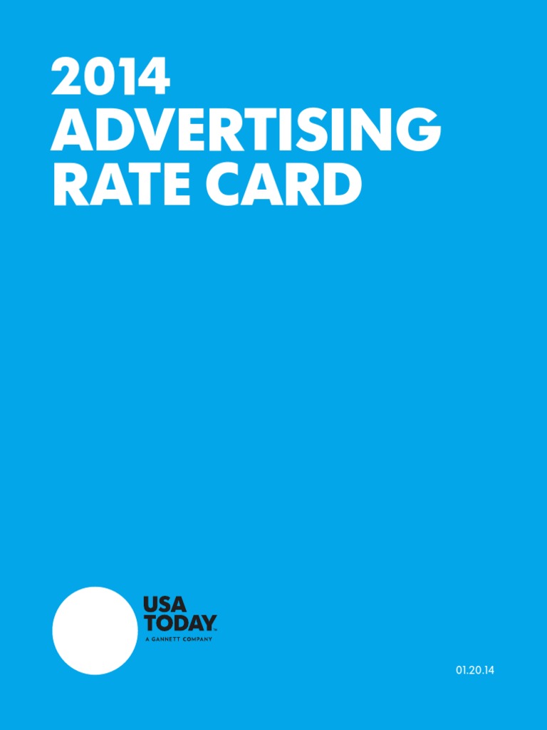 Usa Today Rate Card Advertising Taxes