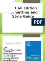 Apa 6 Edition Formatting and Style Guide