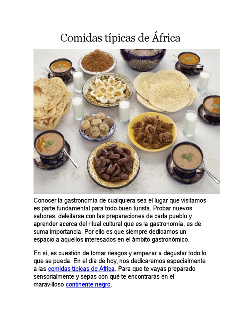 Comidas Típicas de África | PDF | Cocina española | Viajes por Europa