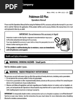 Pokemon Go Plus Manual Pdf