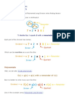 Remainder Theorem and Factor Theorem: Or: How To Avoid Polynomial Long Division When Finding Factors