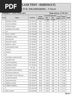 Class Test - 03 (Result) : Civil Engineering - S Batch Subject