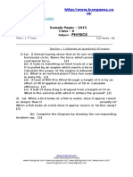 Physics: Sample Paper - 2013 Class - X Subject
