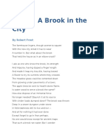 A Brook in The City: by Robert Frost