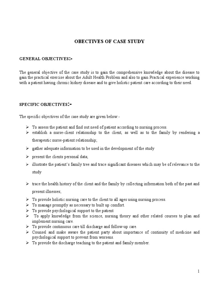 Obectives of Case Study: General Objectives | PDF | Nonsteroidal Anti ...