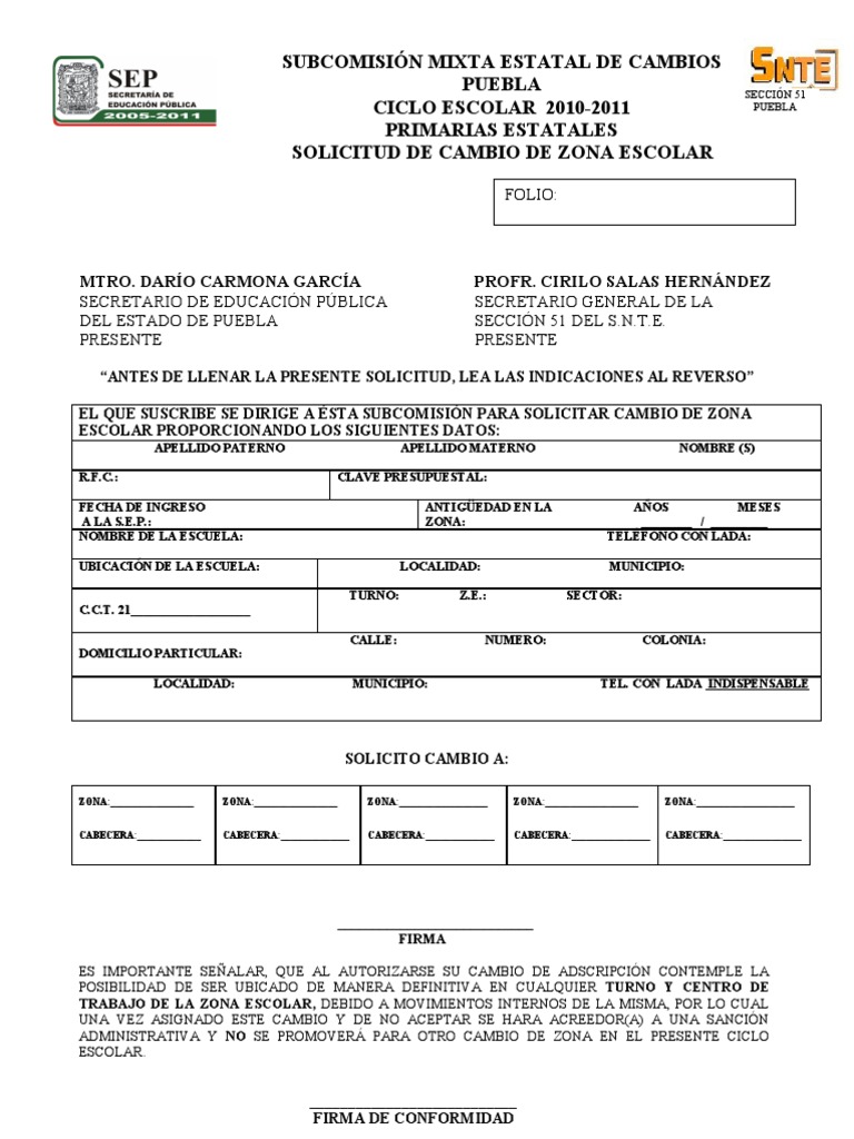 Formato Solicitud de Cambio Com Sep-snte