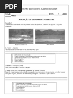 Avaliacao de Geografia 2 Bimestre 5 Ano