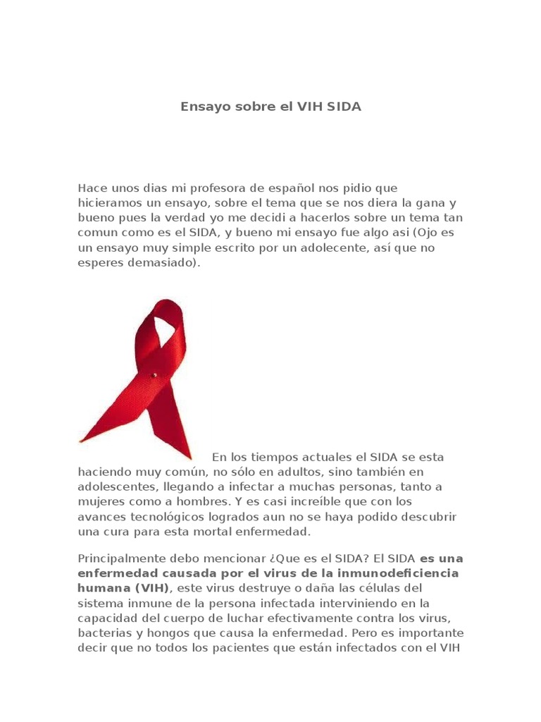 Ensayo Sobre El VIH SIDA | VIH / SIDA | Virus