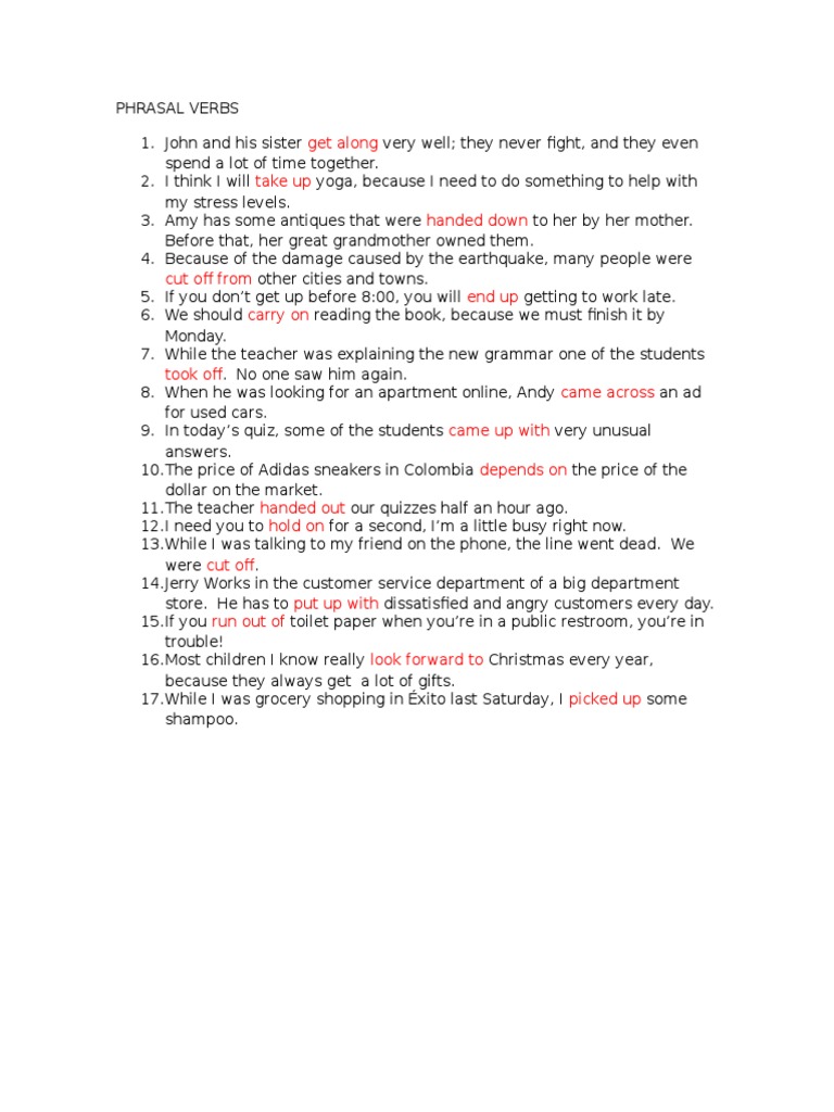 Phrasal Verbs for English Learners | PDF