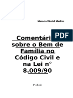 Comentarios Sobre o Bem de Familia No Codigo Civil e Na Lei 800990