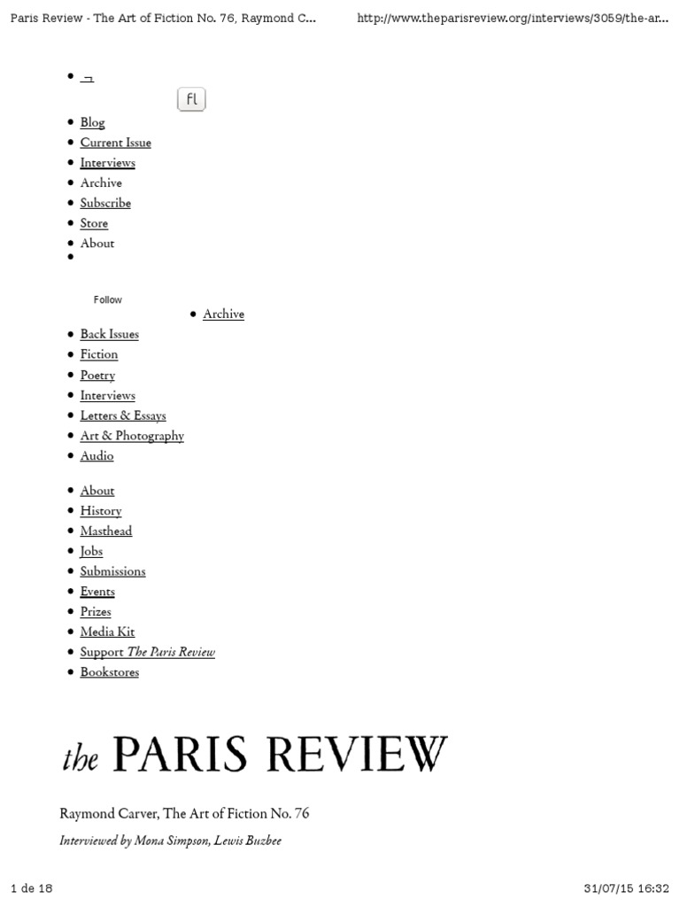 The Paris Review Interview PDF Leo Tolstoy Anton Chekhov