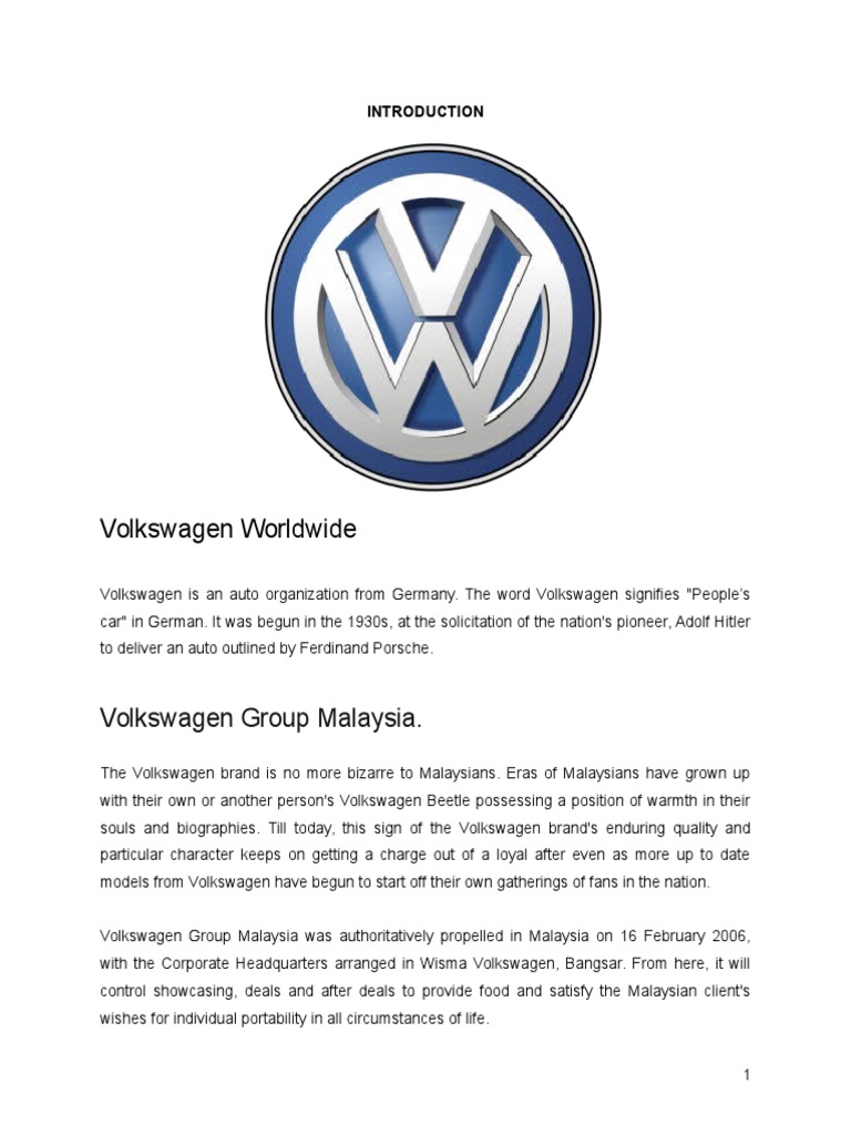 Volkswagen Malaysia: Mission & Values | PDF | Volkswagen | Strategic ...