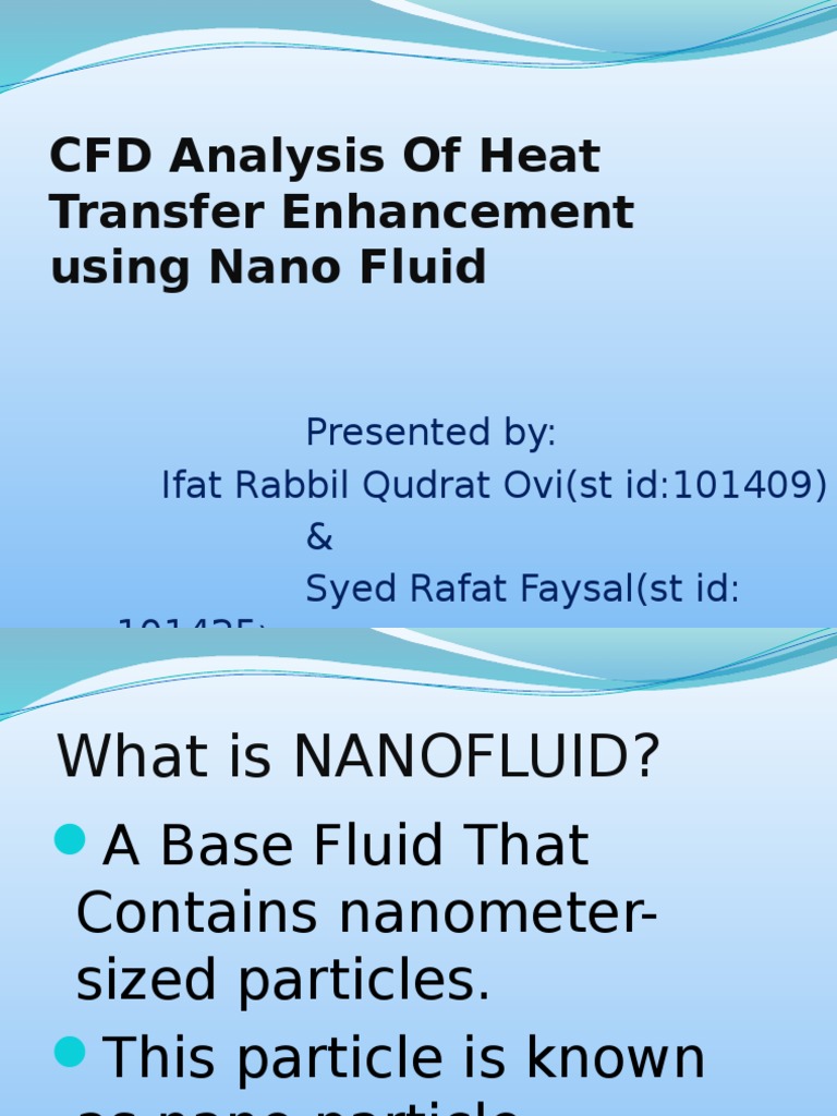 Nanofluid Heat Transfer Analysis | PDF | Teaching Methods & Materials ...