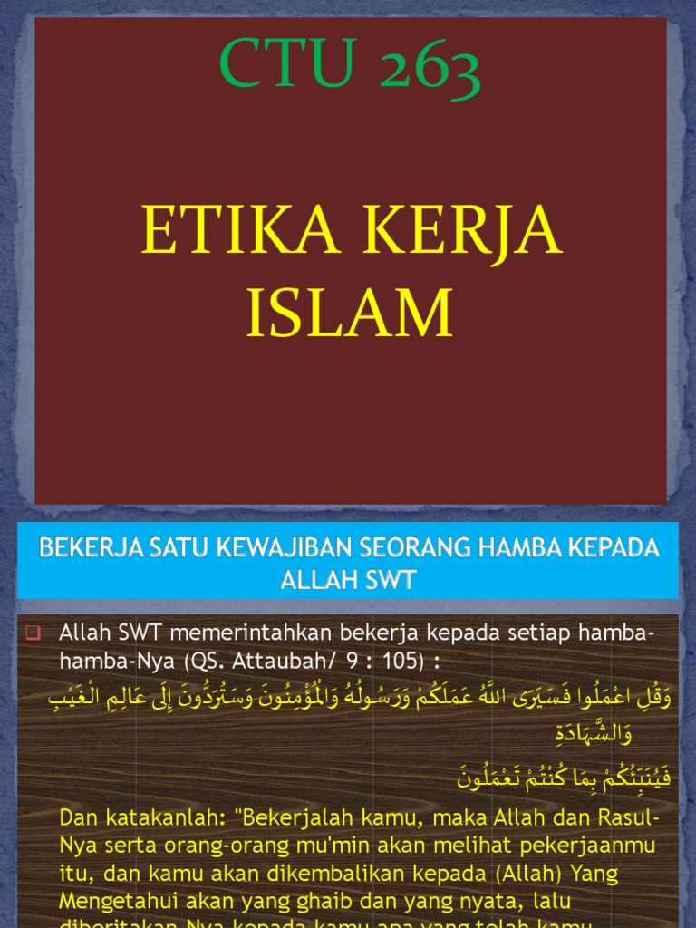 Etika Kerja Islam