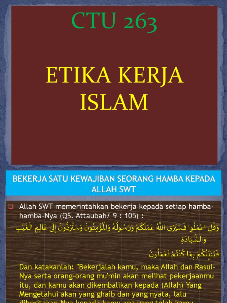 Etika Kerja Islam Pdf