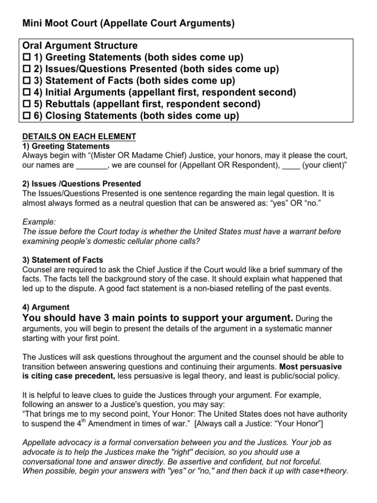 Moot Court  PDF  Precedent  Brief (Law)