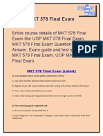 MKT 578 Final Exam 