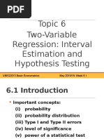 Topic 6 Two Variable Regression Analysis Interval Estimation and Hypothesis Testing