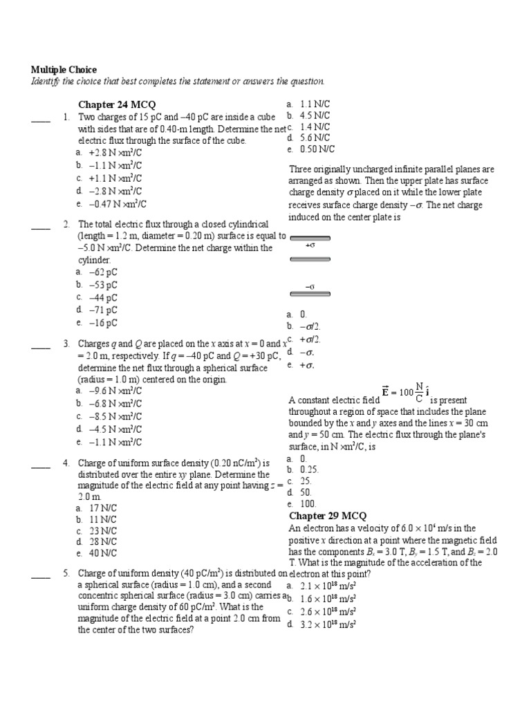 Electric and Magnetic Field MCQs | PDF | Waves | Wavelength