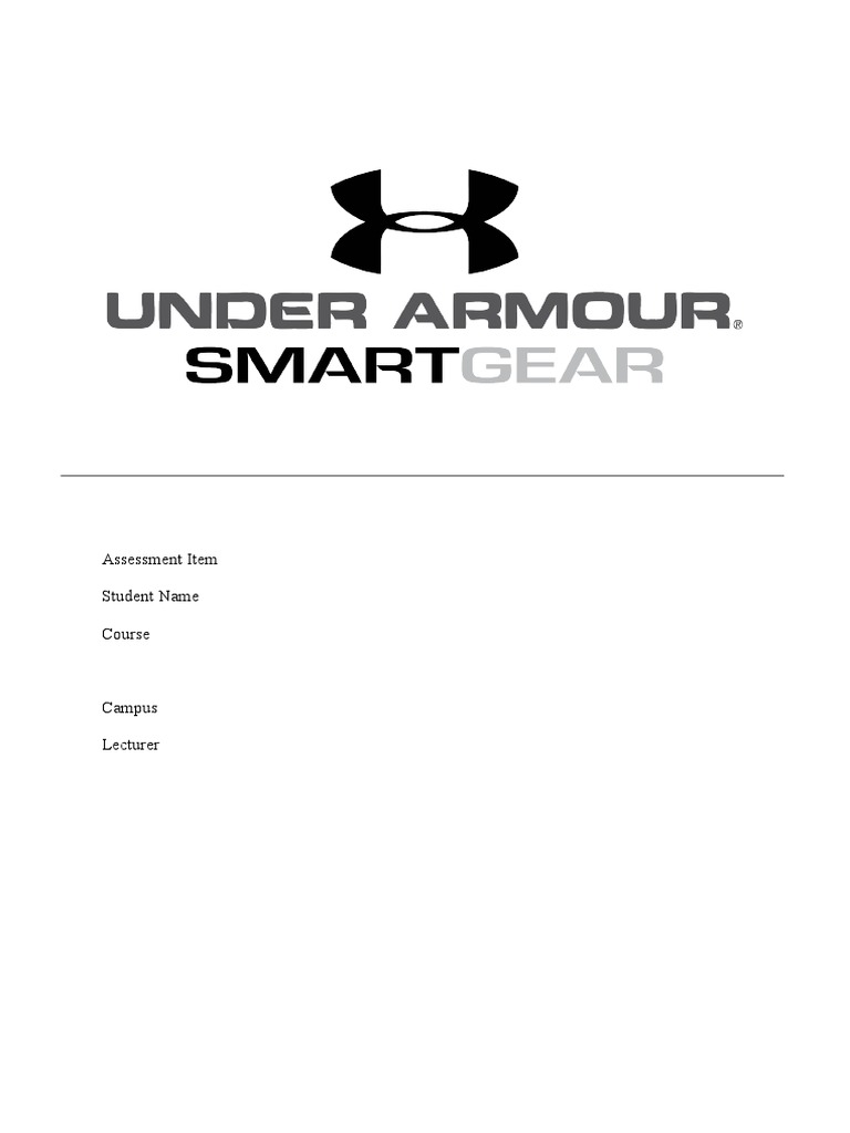 Brand Development For Under Armour PDF Brand Market Segmentation
