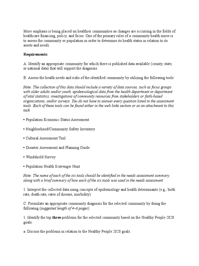 Community Health Needs Assessment Guide | PDF | Needs Assessment ...