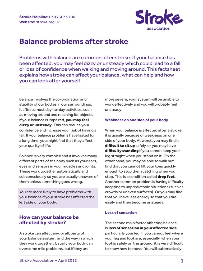 Balance Problems After Stroke Balance (Ability) Stroke