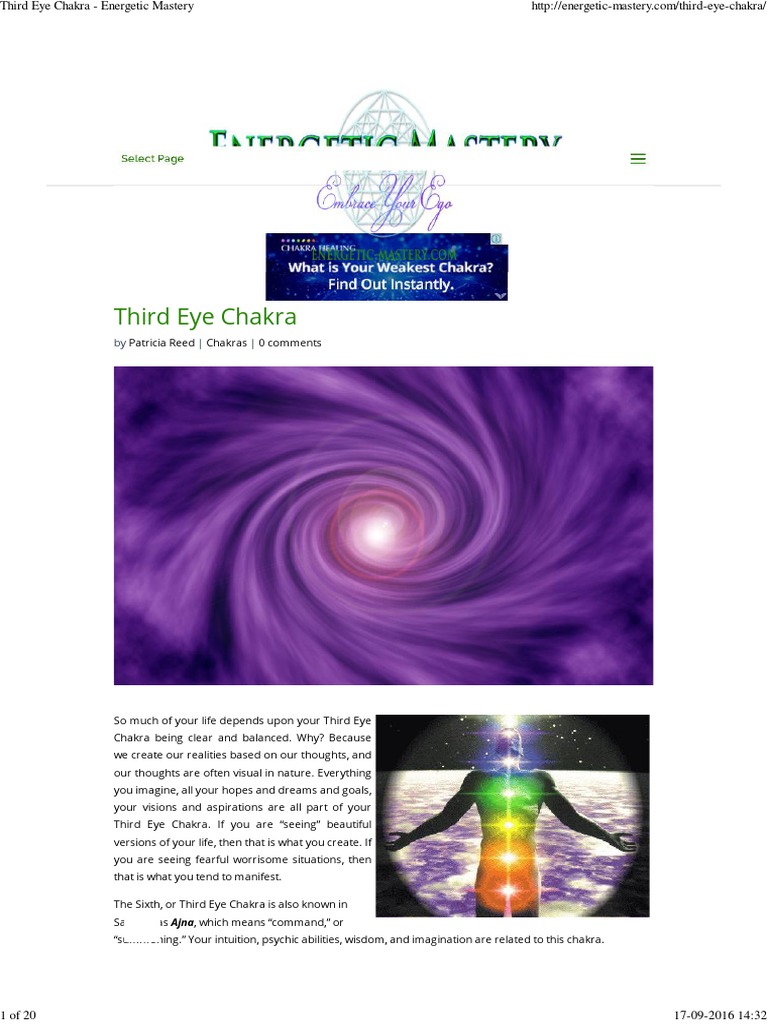 Third Eye Chakra Energetic Mastery Chakra Cognitive - 