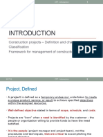 Construction Projects - Definition and Characteristics Classification Framework For Management of Construction Projects