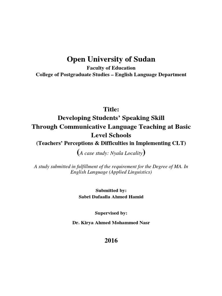 Communicative language teaching dissertation